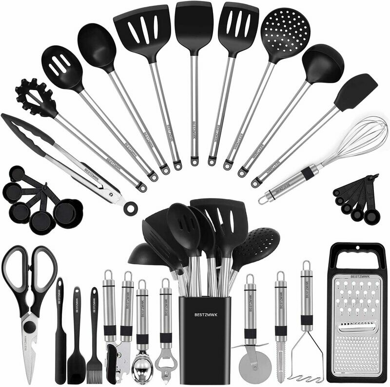 33 Kitchen Utensil Set-Silicone Cooking Utensils