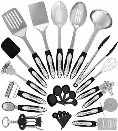 Home Hero Stainless Steel Kitchen Cooking Utensils - 25 Piece Kitchen Utensil Set