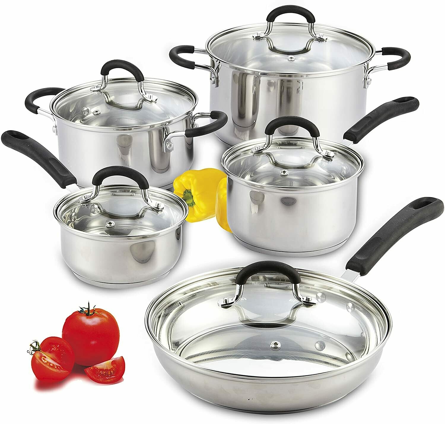 10 Piece Stainless Steel Pot Set