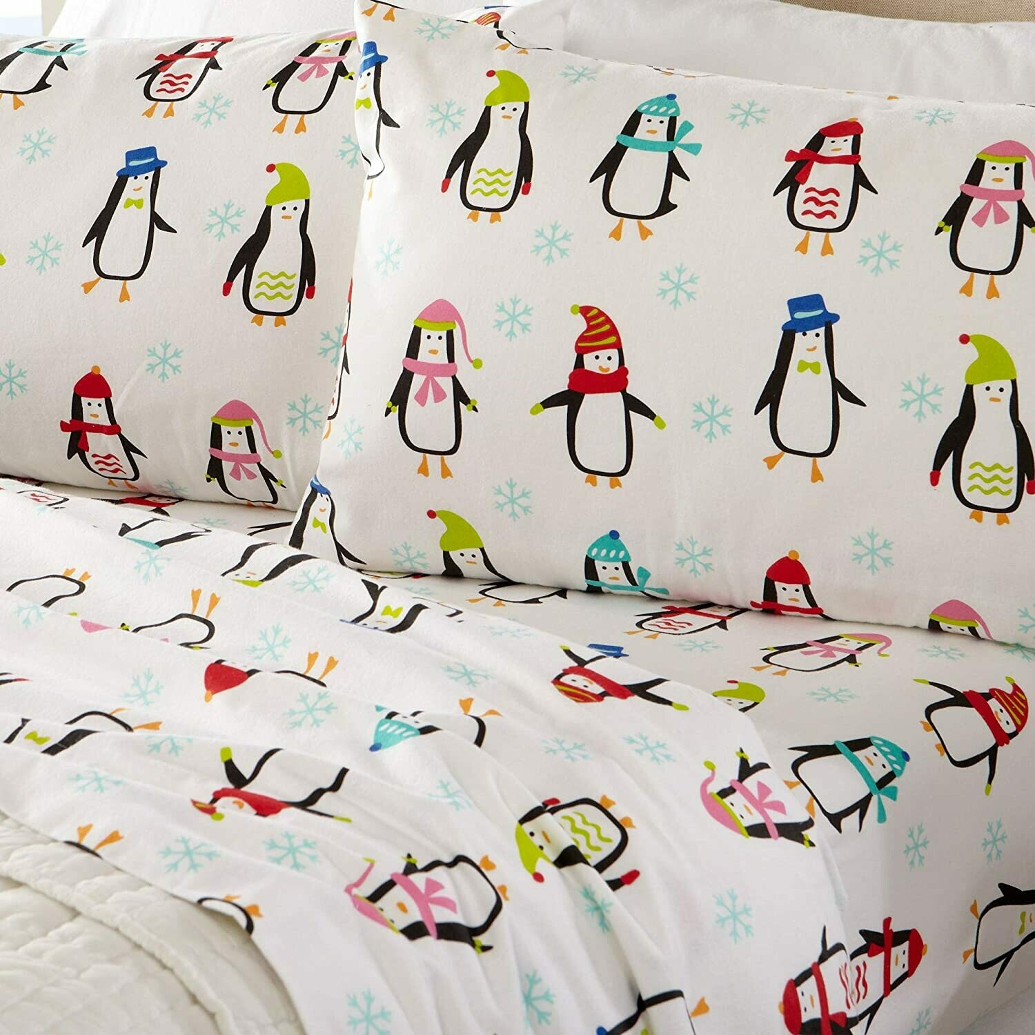 Home Fashion Designs Flannel Sheets King Winter Bed Sheets Flannel Sheet Set Penguins Flannel Sheets 100% Turkish Cotton Flannel Sheet Set