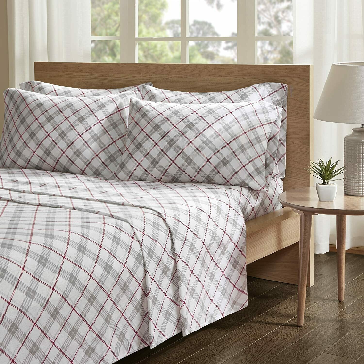 Comfort Spaces 100% Cotton Flannel Soft Deep Pocket Bedding Sets 6 Pieces
