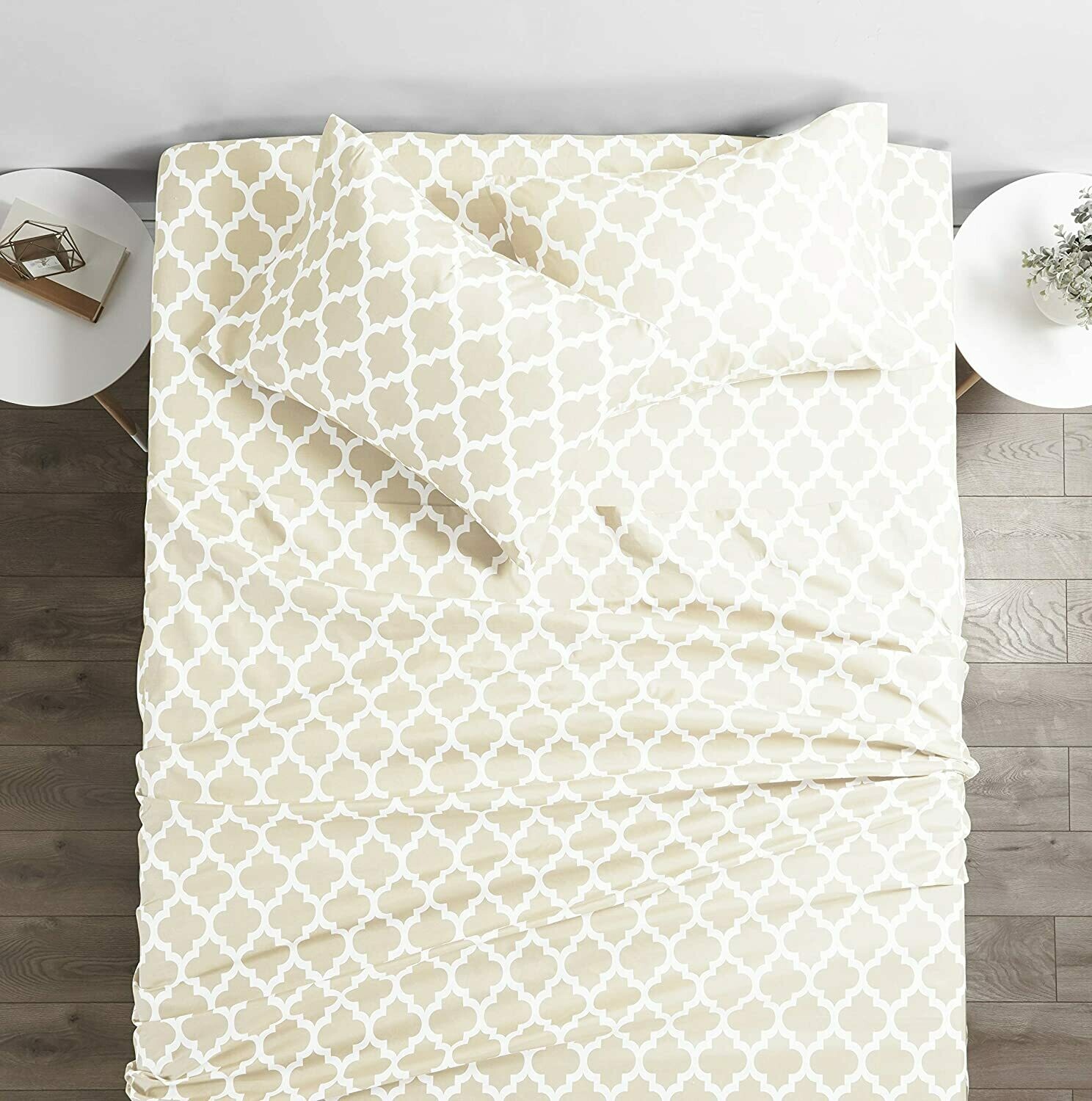 Italian Luxury 1800 Series Hotel Collection Quatrefoil Pattern Bed Sheet Set