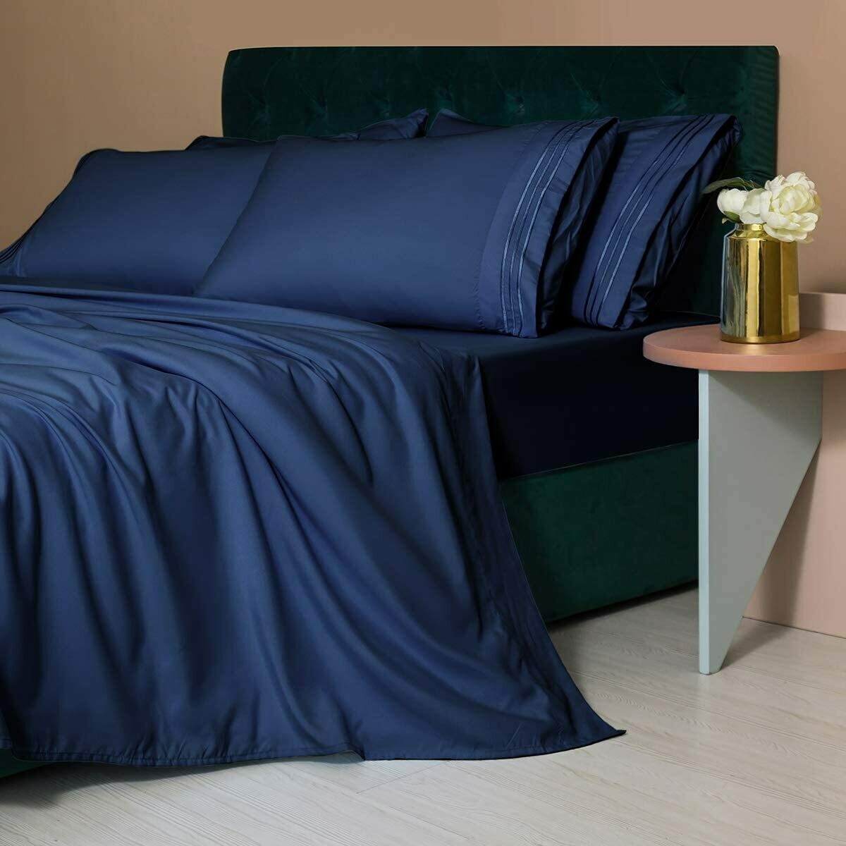 LIANLAM King 6 Piece Bed Sheets Set - Super Soft Brushed Microfiber 1800 Thread Count