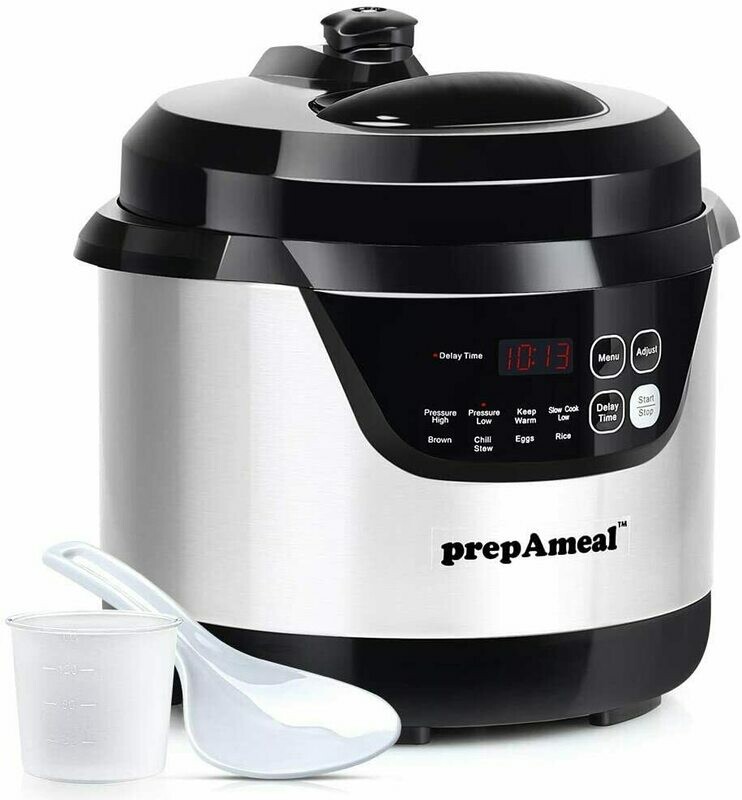 PrepAmeal 3 Quart Pressure Cooker 8 IN 1 Multi Use Programmable Instant Cooker Electric Pressure Pot