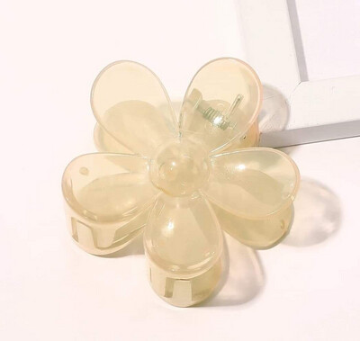 Clear Peach Flower Claw Clip