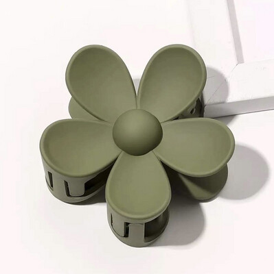 Sage Green Flower Claw Clip