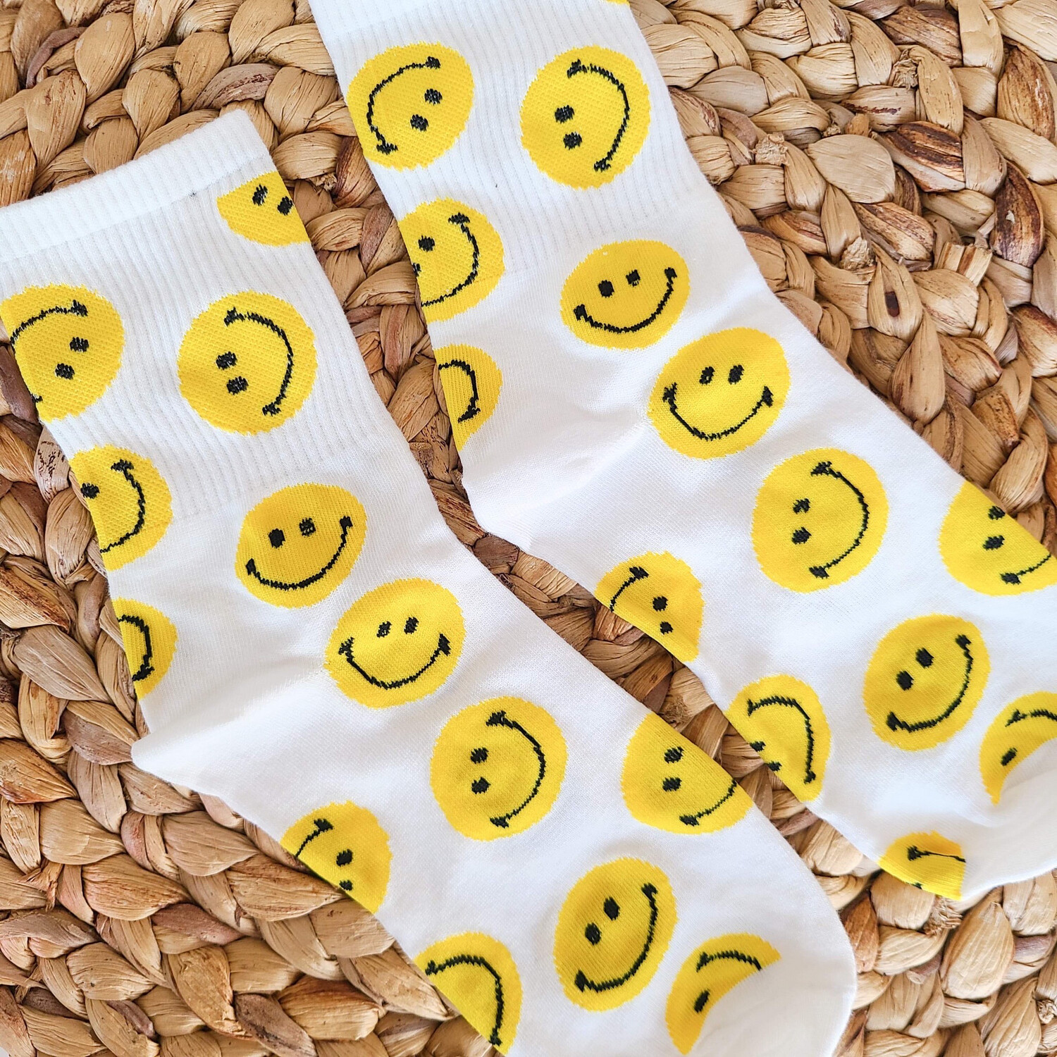 Yellow Smiley Socks