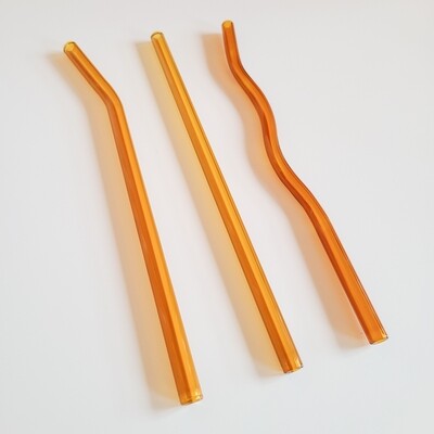 Amber Glass Straw