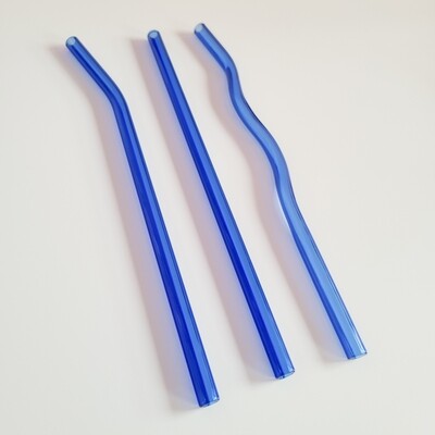 Blue Glass Straw