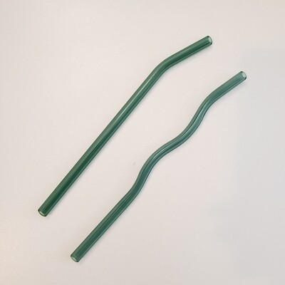 Teal Glass Straw