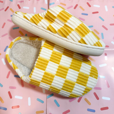 Yellow Checkered Slippers