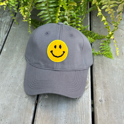Gray Smiley Ball Cap