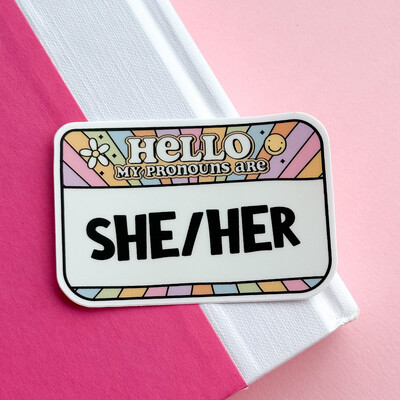 She/Her Pronoun | Weatherproof Sticker