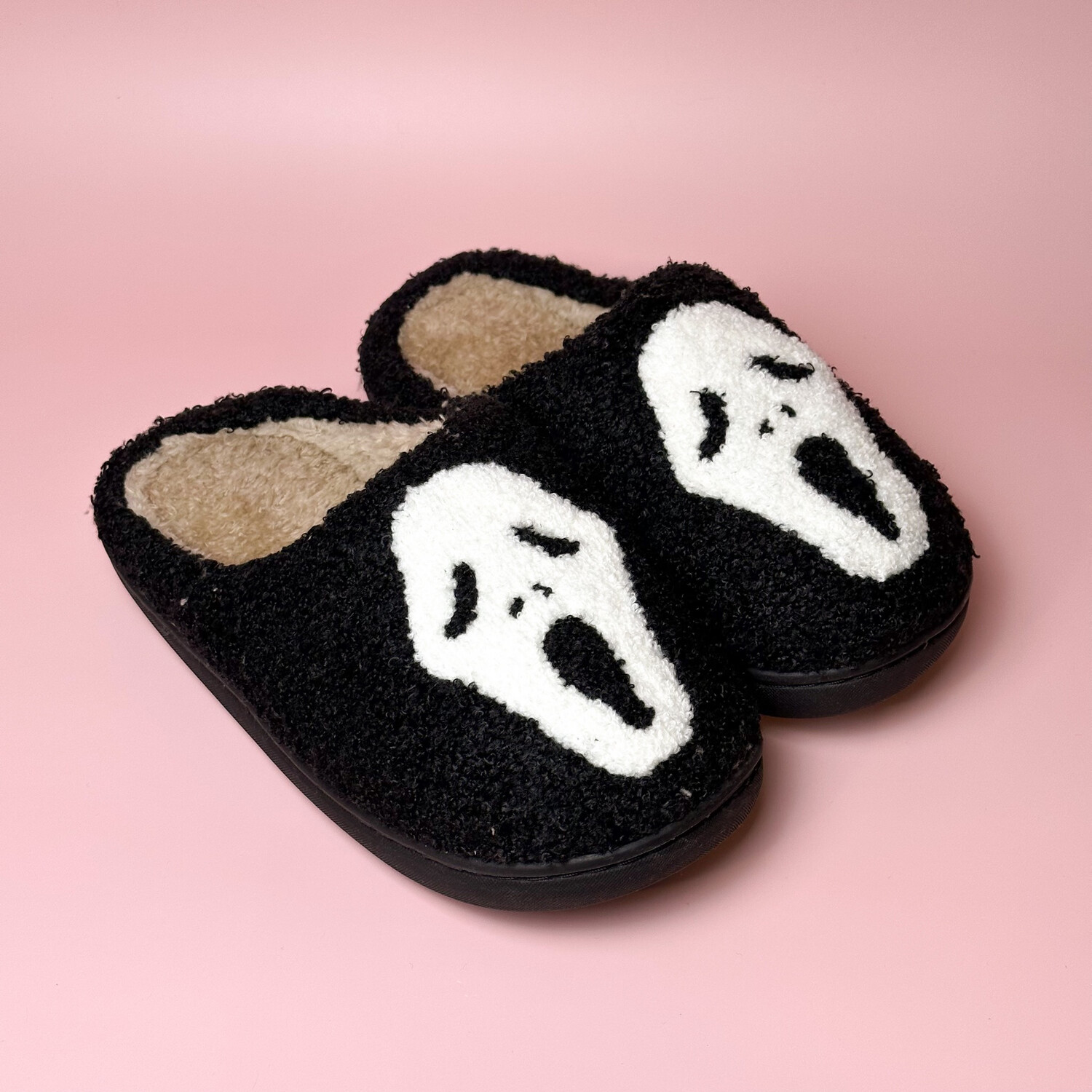 Black Scream Slippers