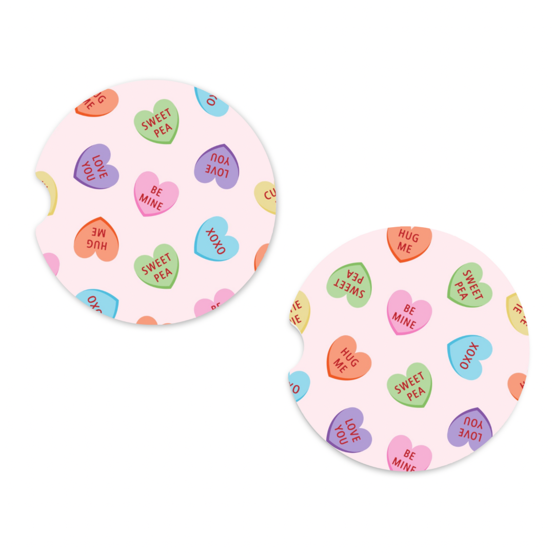 Candy Hearts | Car Coaster Set