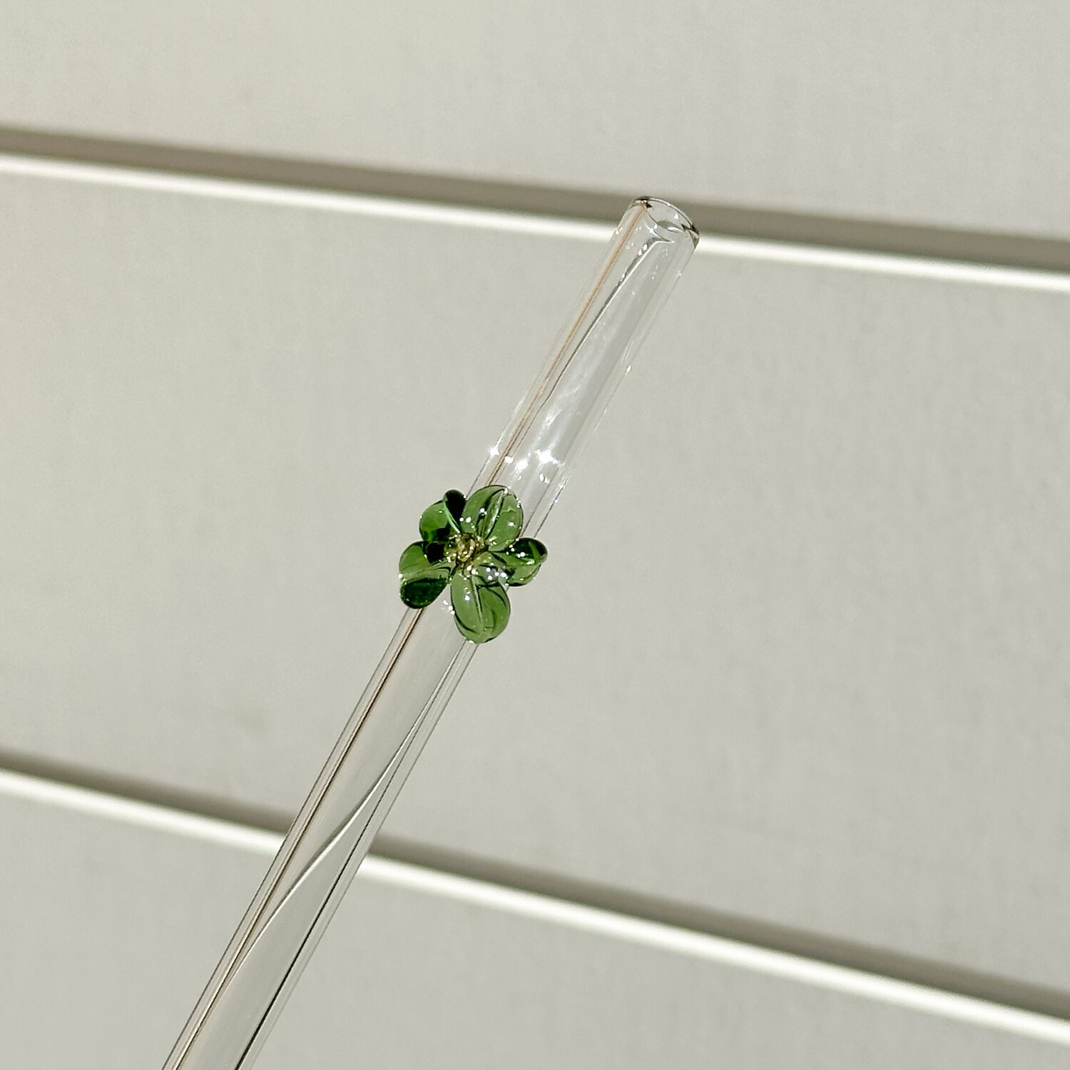 Green Flower | Glass Straw