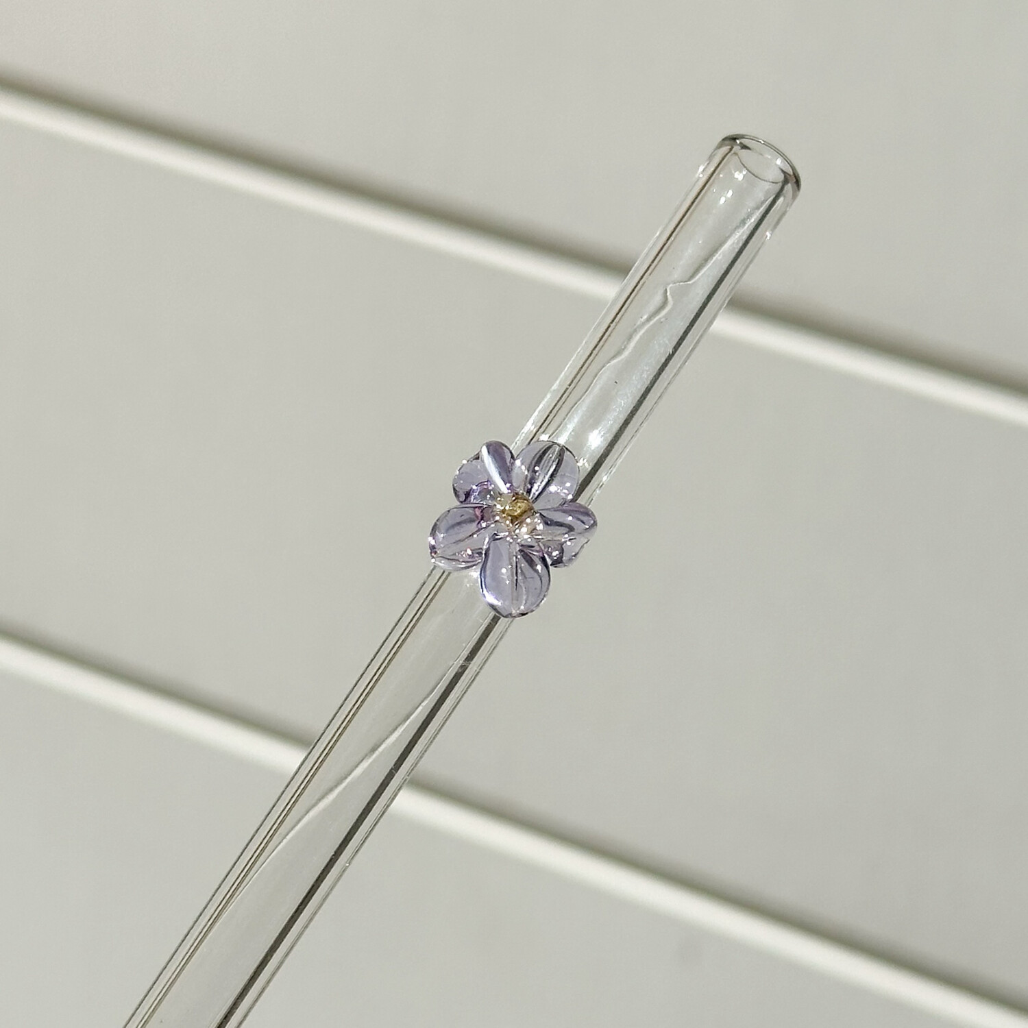 Purple Flower | Glass Straw