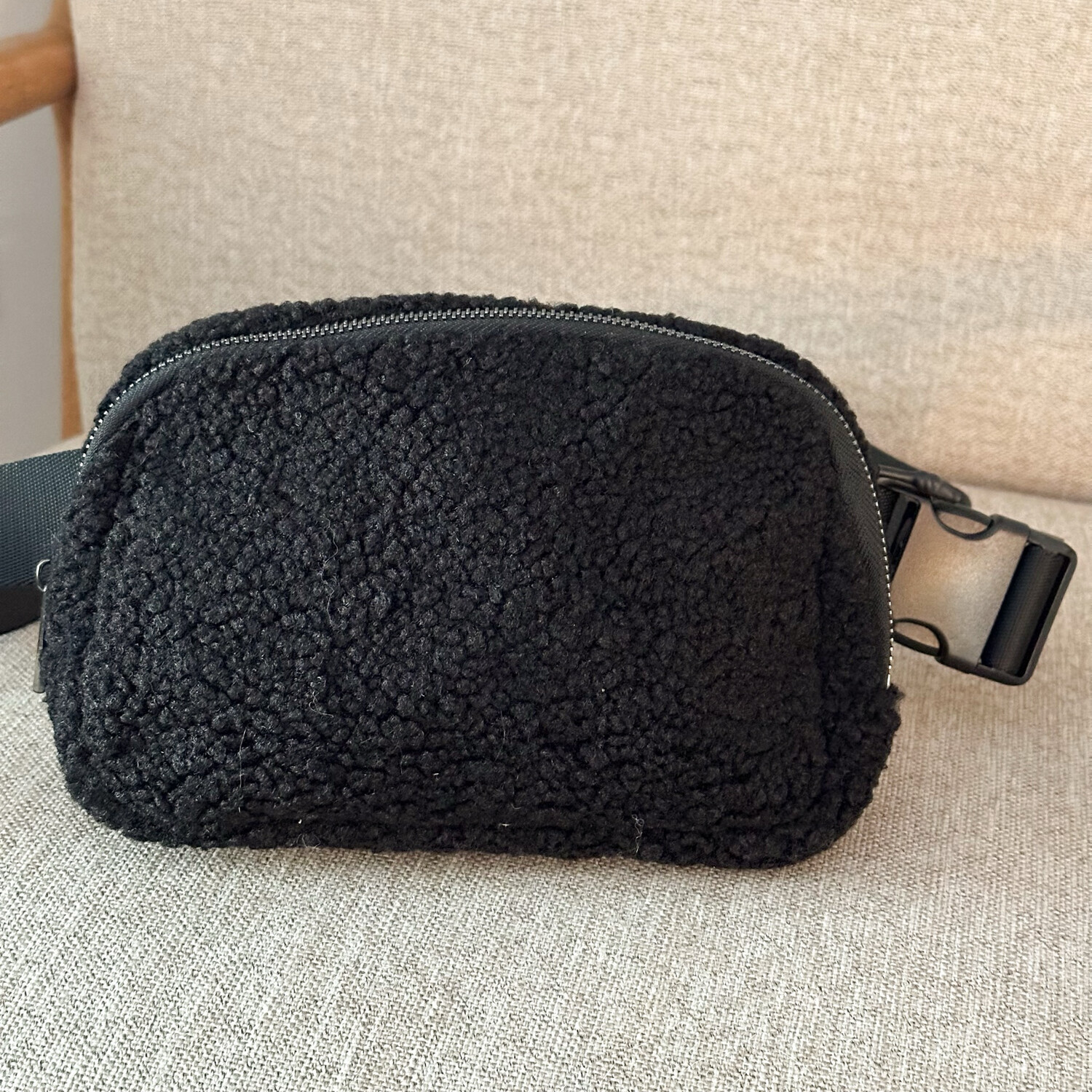 Black Sherpa Belt Bag