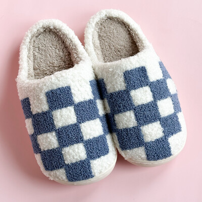 Blue Checker Slippers