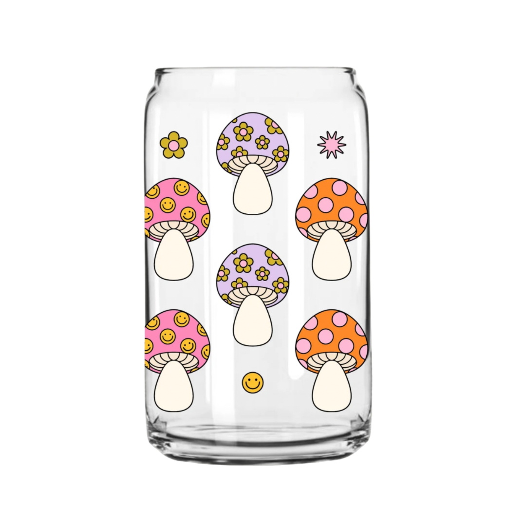 Mushrooms &amp; Smile | 16oz Glass Can