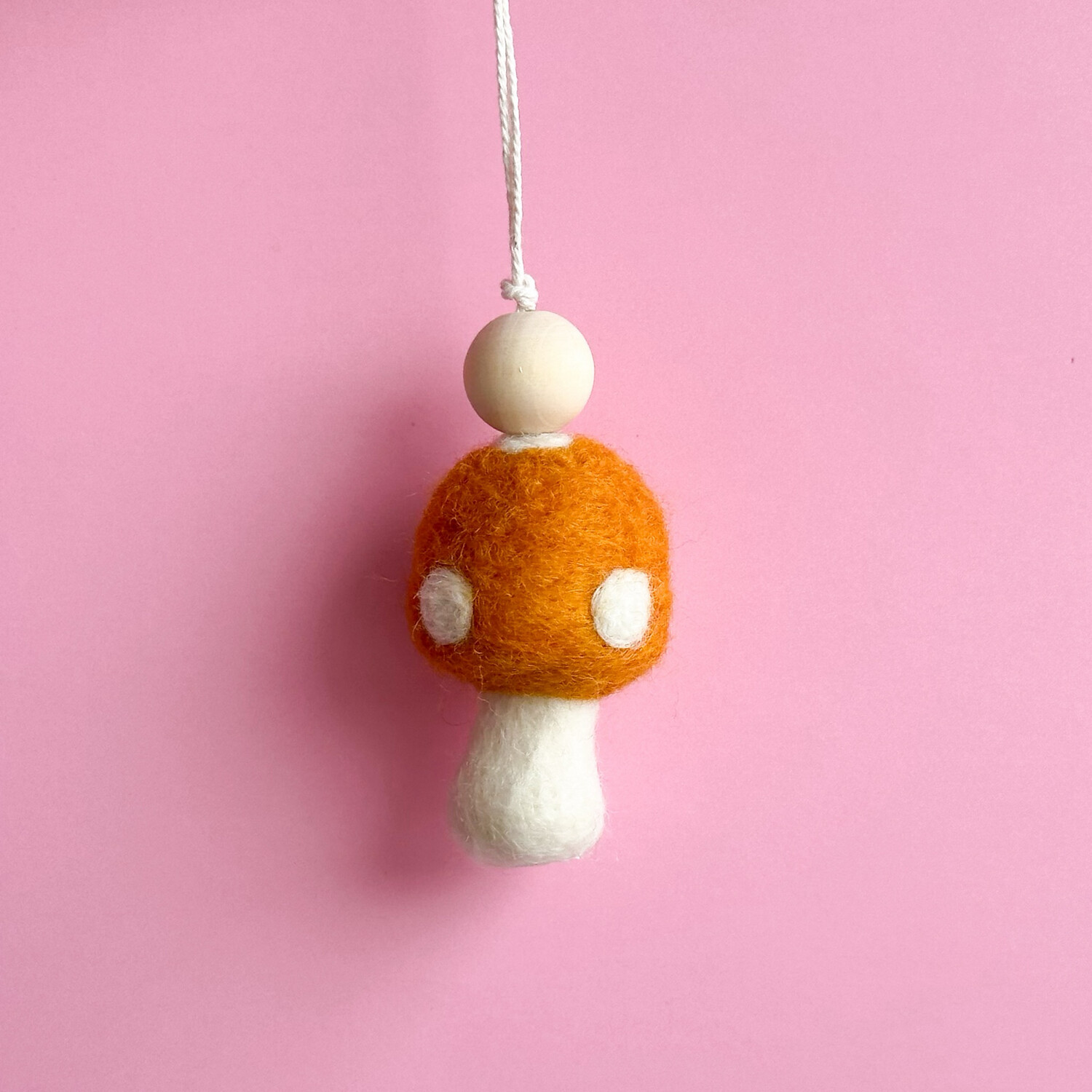 Mustard | Felt Mushroom Hanging