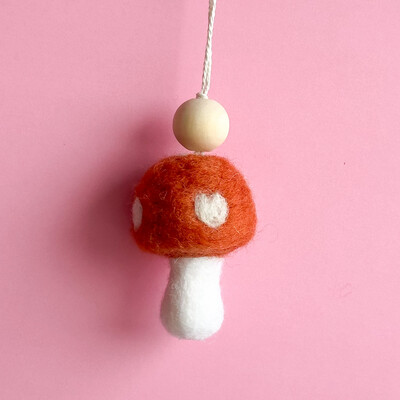 Terracotta | Felt Mushroom Hanging
