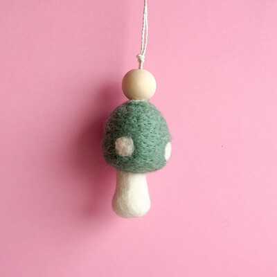 Teal | Felt Mushroom Hanging