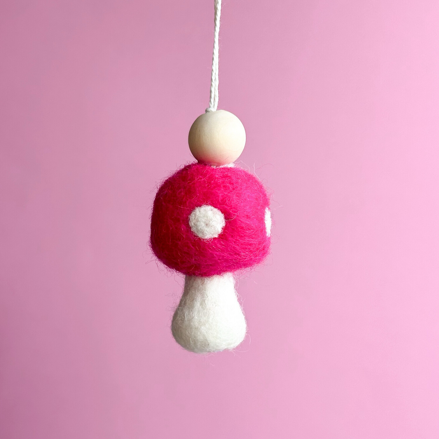 Hot Pink | Felt Mushroom Hanging