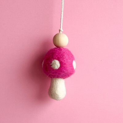 Light Pink | Felt Mushroom Hanging
