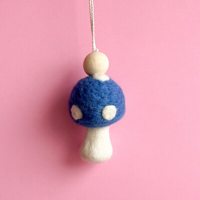 Blue | Felt Mushroom Hanging
