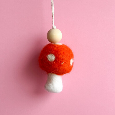 Orange | Felt Mushroom Hanging