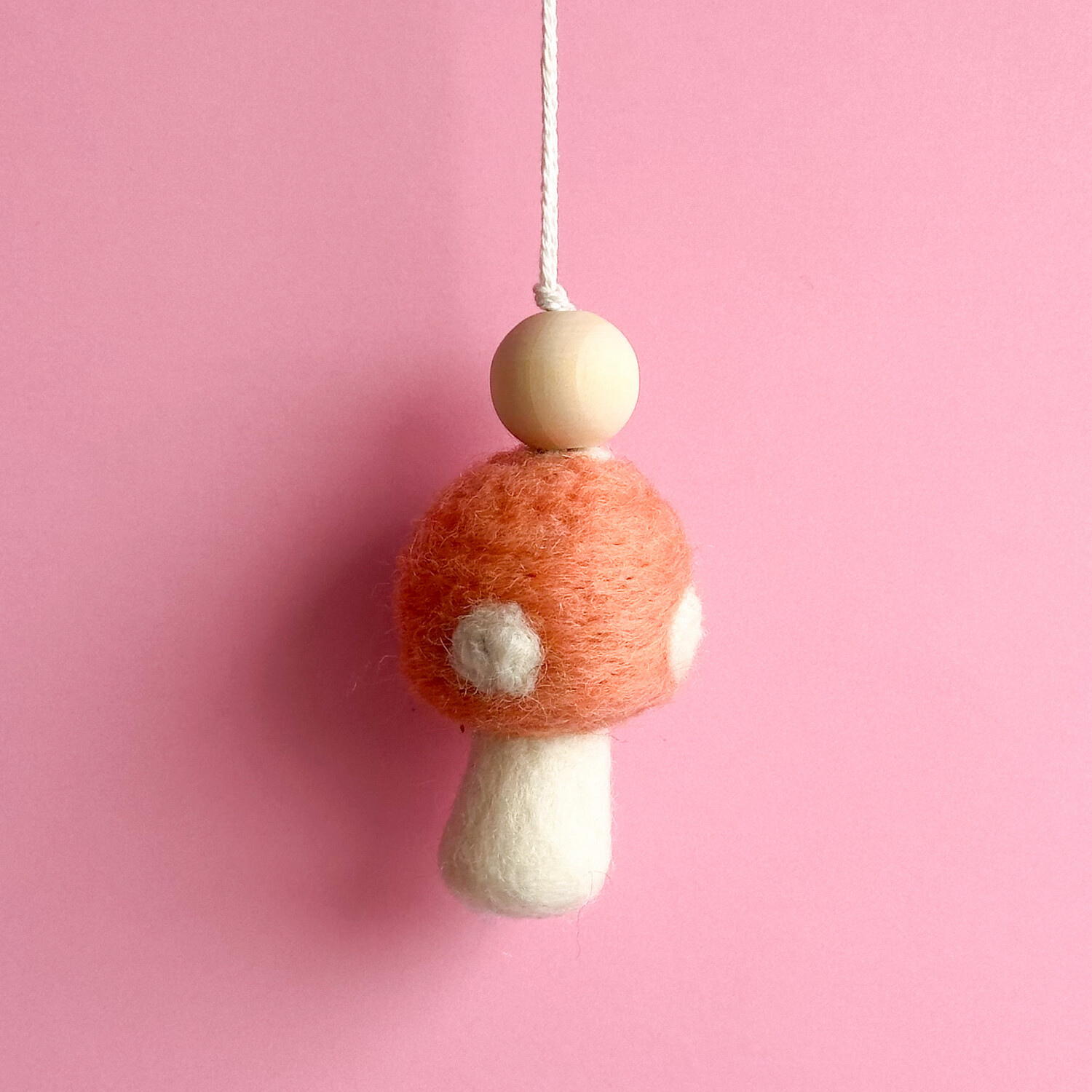 Peach | Felt Mushroom Hanging
