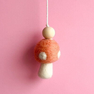 Peach | Felt Mushroom Hanging