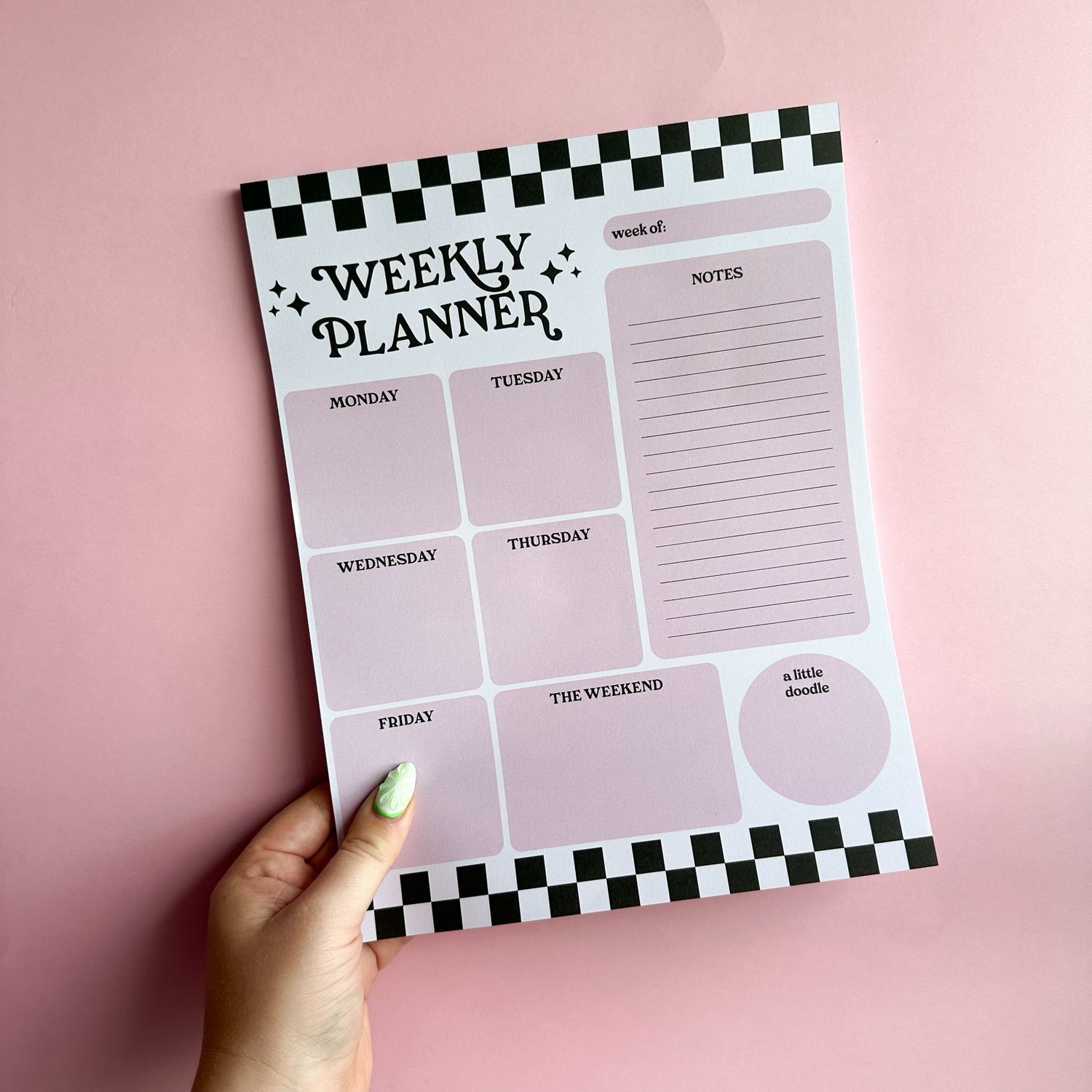 Black Weekly Planner Notepad