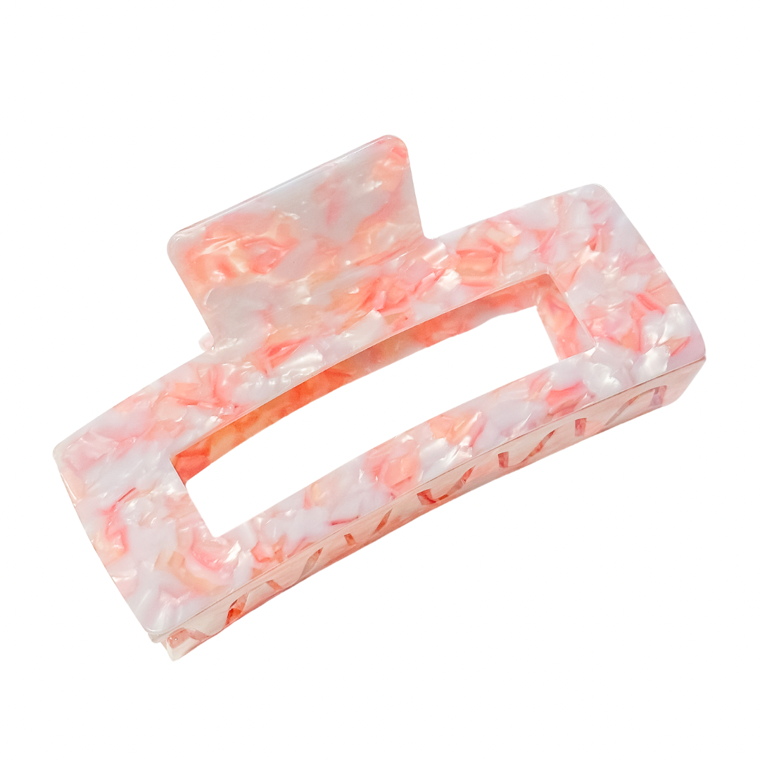 Pink Marble Jumbo Claw Clip