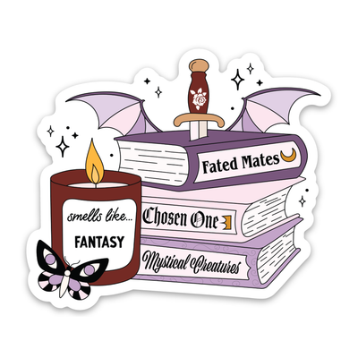 Fantasy Book Stack | Weatherproof Sticker