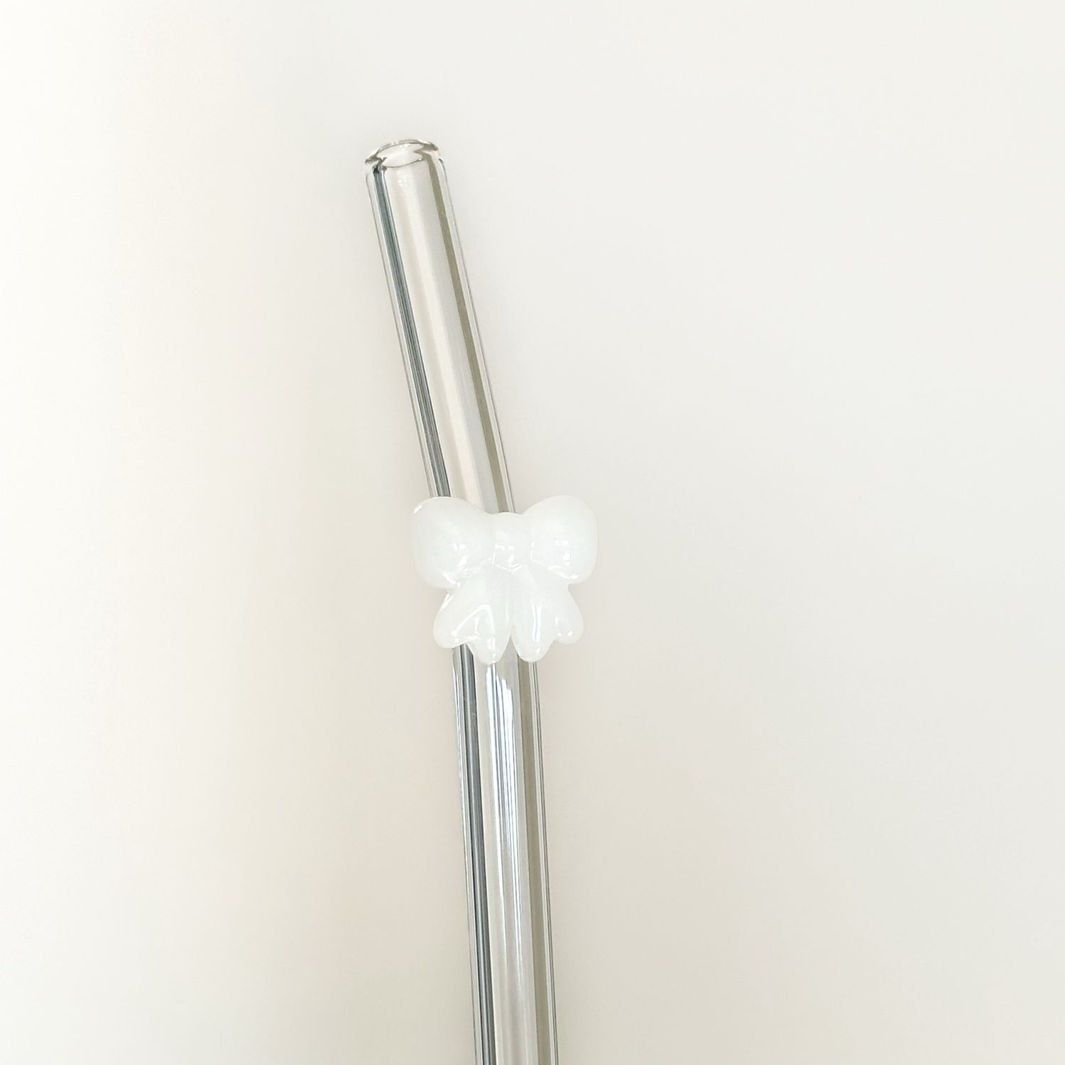 White Bow | Glass Straw