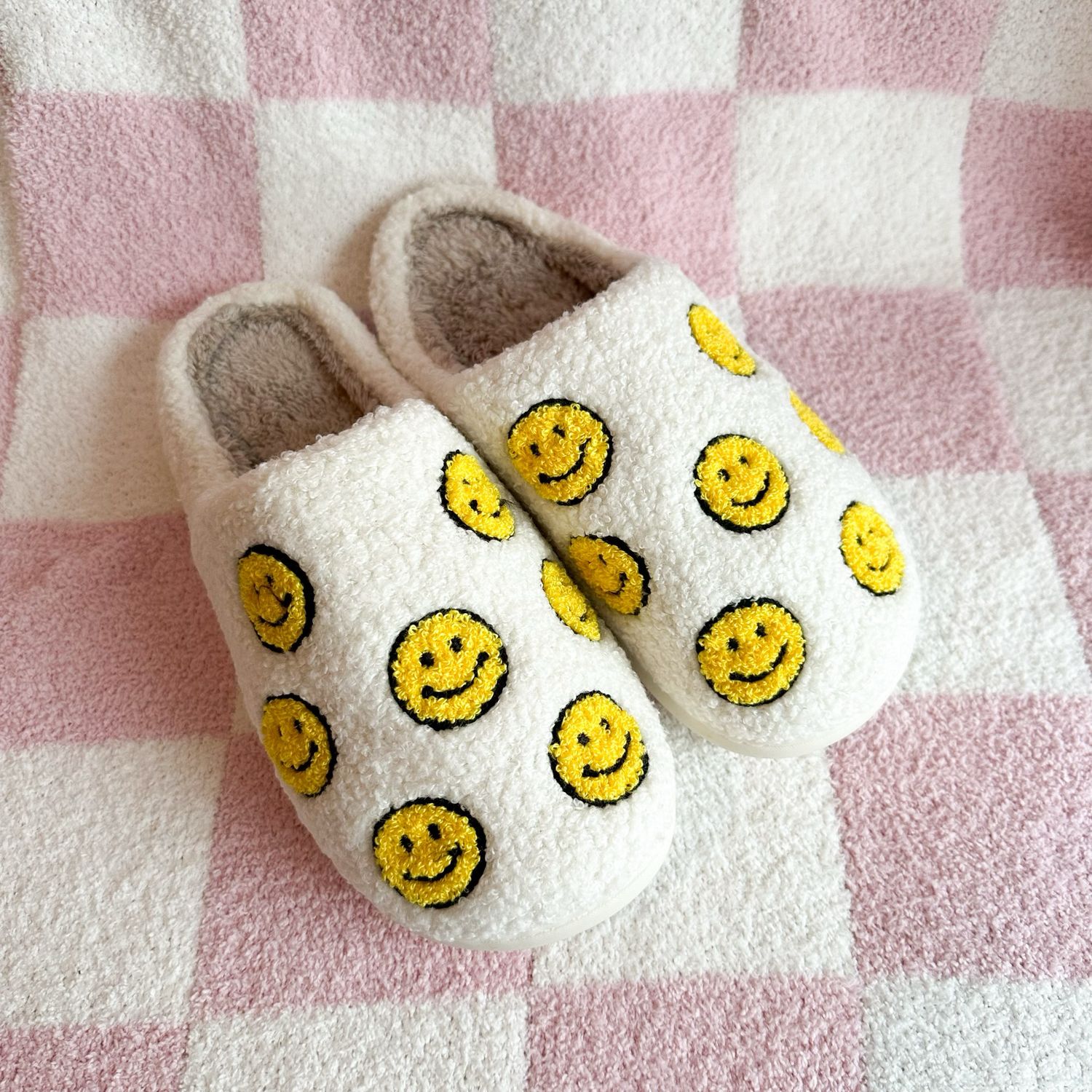 Mini Yellow Smiley Slippers