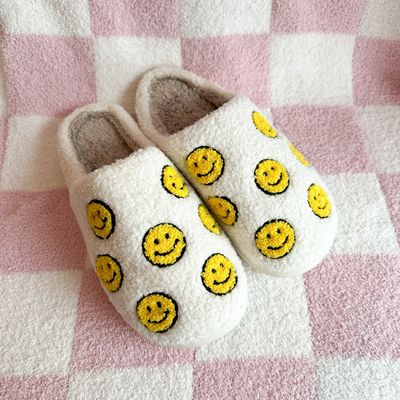 Mini Yellow Smiley Slippers