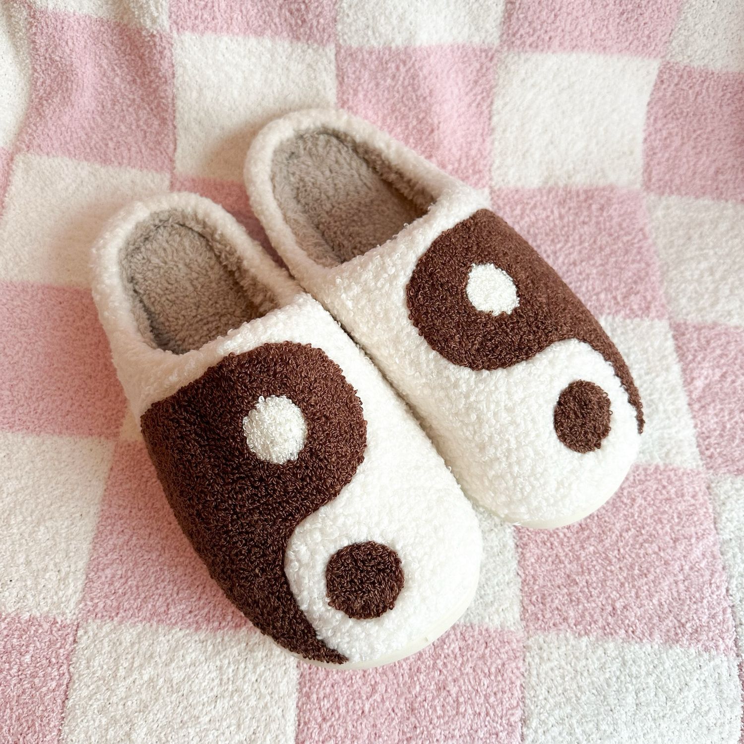 Brown Yin Yang Slippers