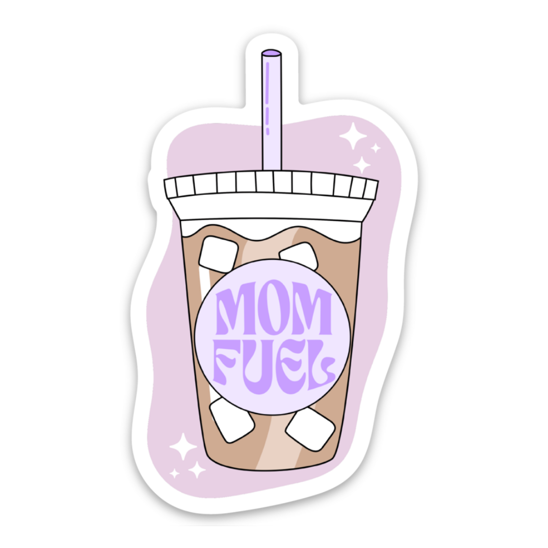 Iced Coffee Fuel | Weatherproof Sticker, Option: Mom