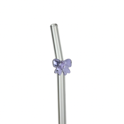 Purple Bow | Glass Straw