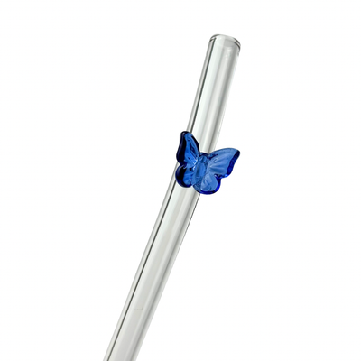 Blue Butterfly | Glass Straw