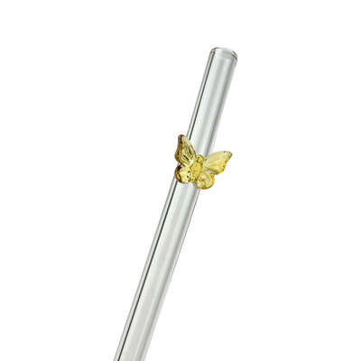 Yellow Butterfly | Glass Straw