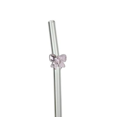 Pink Bow | Glass Straw