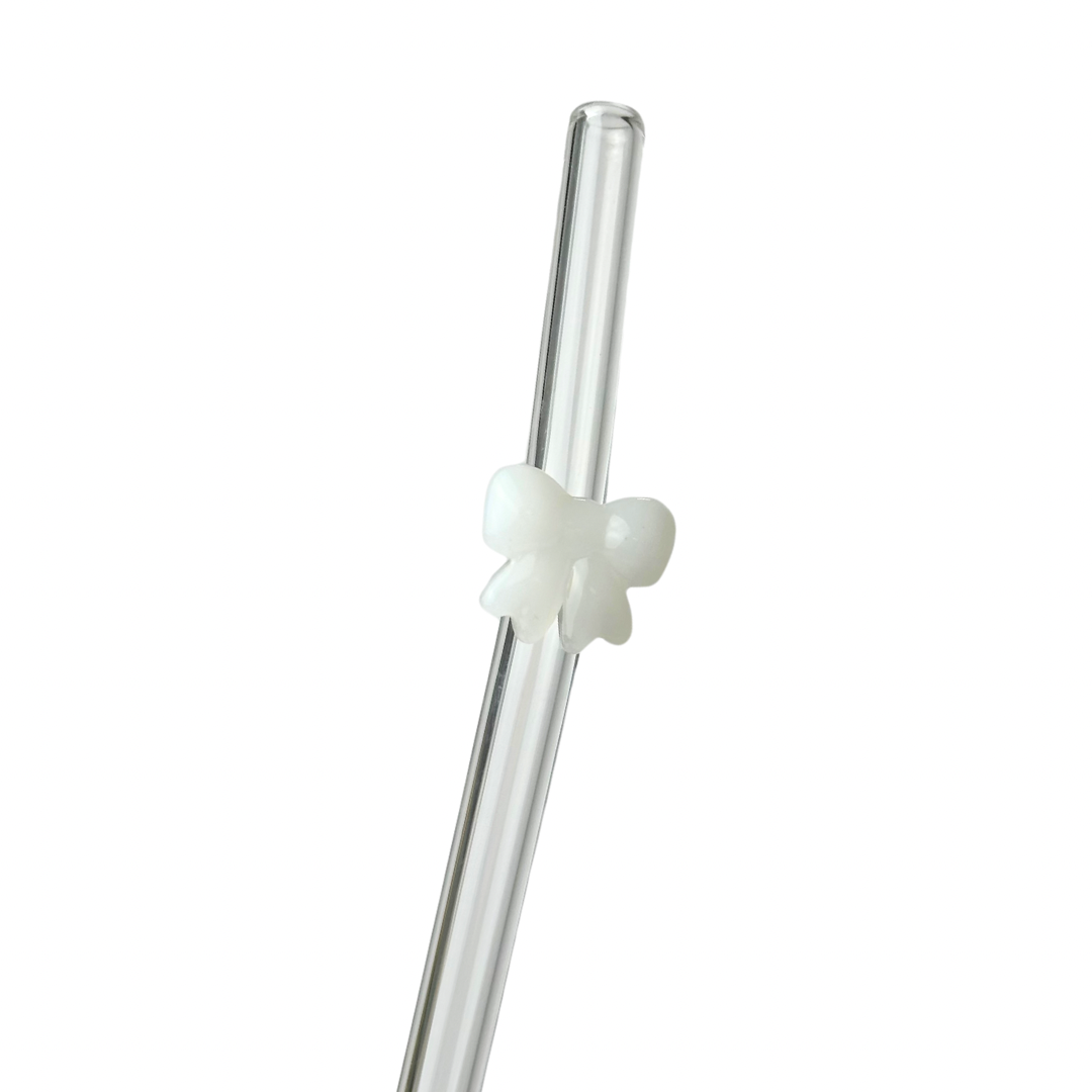 White Bow | Glass Straw