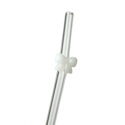 White Bow | Glass Straw