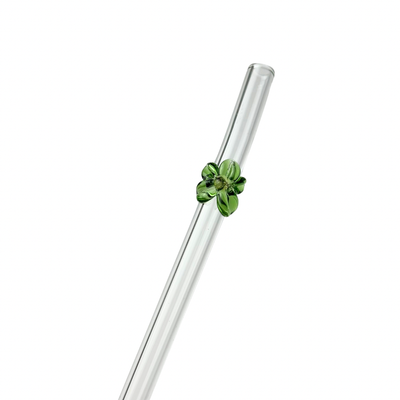 Green Flower | Glass Straw