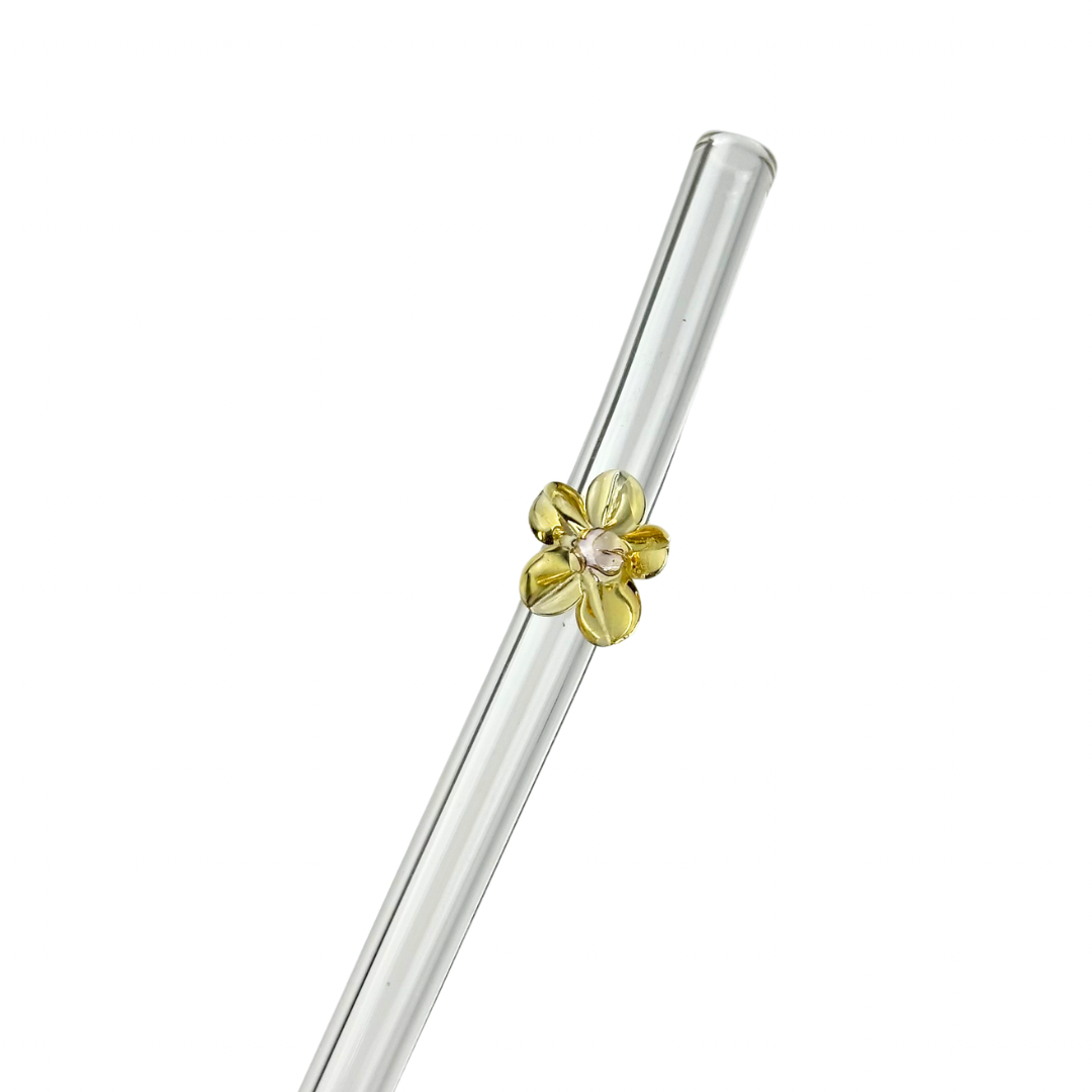 Yellow Flower | Glass Straw