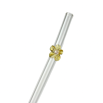 Yellow Flower | Glass Straw